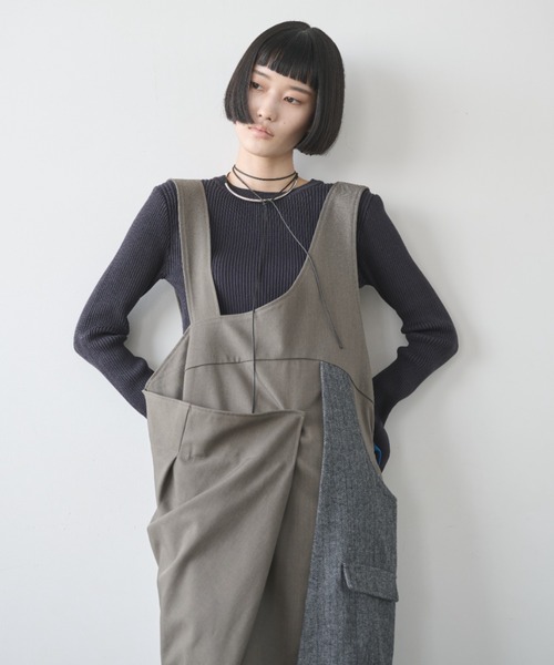 AIC.（エーアイシー）の「アシンメトリーラップワンピース（ワンピース・レディース・グレー/ブラック/ブラウン・FREE）」の3枚目の写真