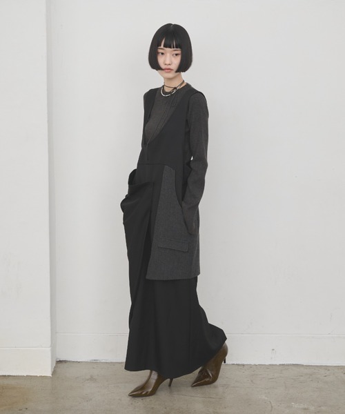 AIC.（エーアイシー）の「アシンメトリーラップワンピース（ワンピース・レディース・グレー/ブラック/ブラウン・FREE）」の20枚目の写真