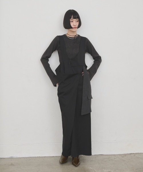 AIC.（エーアイシー）の「アシンメトリーラップワンピース（ワンピース・レディース・グレー/ブラック/ブラウン・FREE）」の21枚目の写真