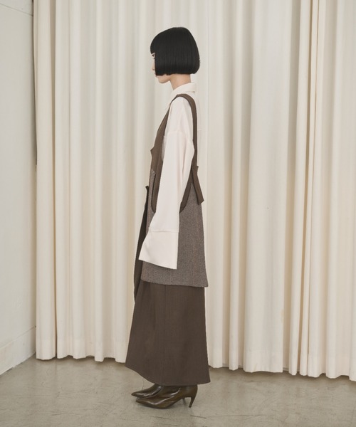 AIC.（エーアイシー）の「アシンメトリーラップワンピース（ワンピース・レディース・グレー/ブラック/ブラウン・FREE）」の8枚目の写真