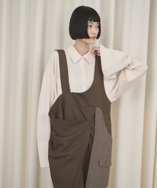 AIC.（エーアイシー）の「アシンメトリーラップワンピース（ワンピース・レディース・グレー/ブラック/ブラウン・FREE）」の13枚目の写真