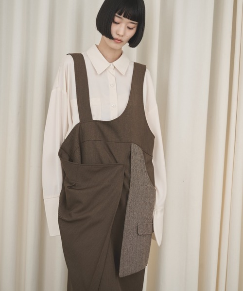 AIC.（エーアイシー）の「アシンメトリーラップワンピース（ワンピース・レディース・グレー/ブラック/ブラウン・FREE）」の14枚目の写真