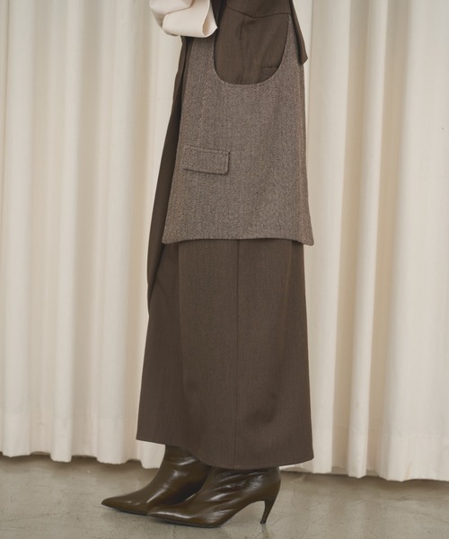 AIC.（エーアイシー）の「アシンメトリーラップワンピース（ワンピース・レディース・グレー/ブラック/ブラウン・FREE）」の18枚目の写真