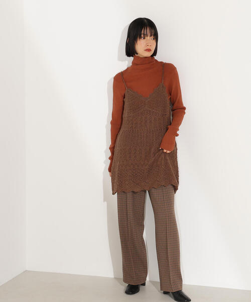 N.(N. Natural Beauty Basic)(エヌエヌナチュラルビューティーベーシック)の「カギアミ風ヘアリーニットビスチェ(その他トップス・レディース・バーガンディー/ブラウン/オフホワイト・MEDIUM)」の5枚目の写真