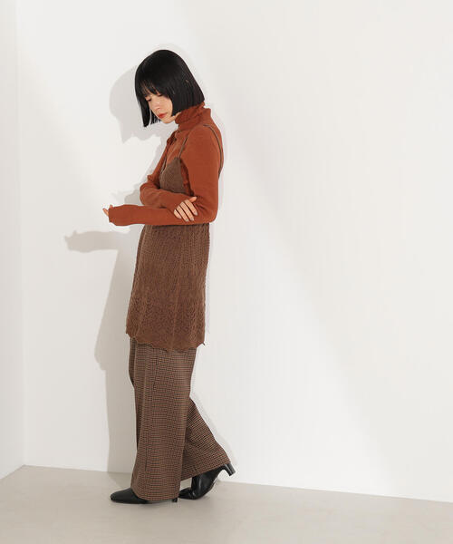 N.(N. Natural Beauty Basic)(エヌエヌナチュラルビューティーベーシック)の「カギアミ風ヘアリーニットビスチェ(その他トップス・レディース・バーガンディー/ブラウン/オフホワイト・MEDIUM)」の9枚目の写真