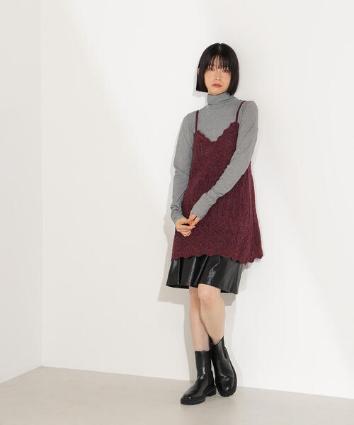 N.(N. Natural Beauty Basic)(エヌエヌナチュラルビューティーベーシック)の「カギアミ風ヘアリーニットビスチェ(その他トップス・レディース・バーガンディー/ブラウン/オフホワイト・MEDIUM)」の16枚目の写真