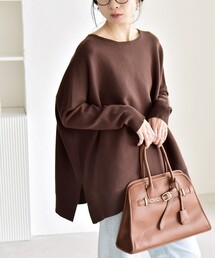 quaranciel:〈洗濯機可能〉ボートネック ワイド ニット プルオーバー