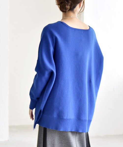 quaranciel:〈洗濯機可能〉ボートネック ワイド ニット プルオーバー