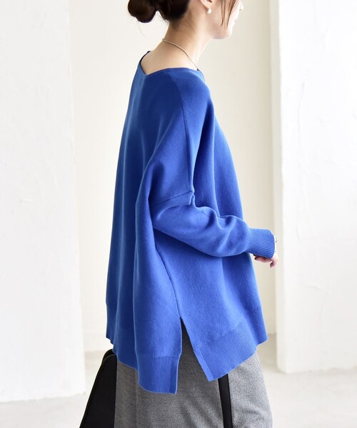 カランシエル（quaranciel）/quaranciel:〈洗濯機可能〉ボートネック ワイド ニット プルオーバー quaranciel:〈洗濯機可能〉ボートネック ワイド ニット プルオーバー