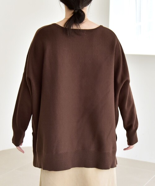 quaranciel:〈洗濯機可能〉ボートネック ワイド ニット プルオーバー