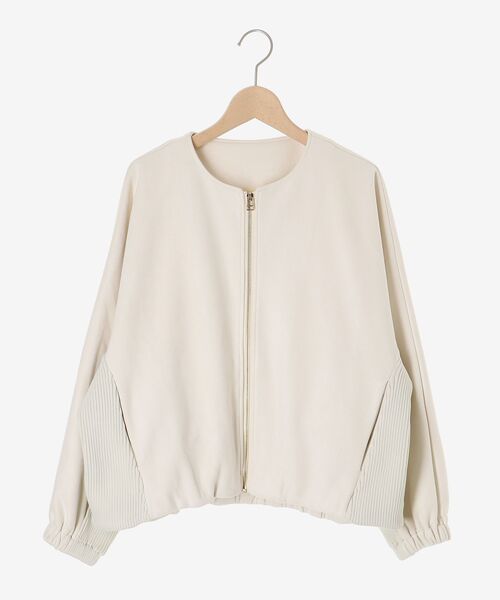 le.coeur blanc（ルクールブラン）の「異素材ボリュームスリーブブルゾン（ブルゾン・レディース・アイボリー/チャコールグレー・38）」の15枚目の写真