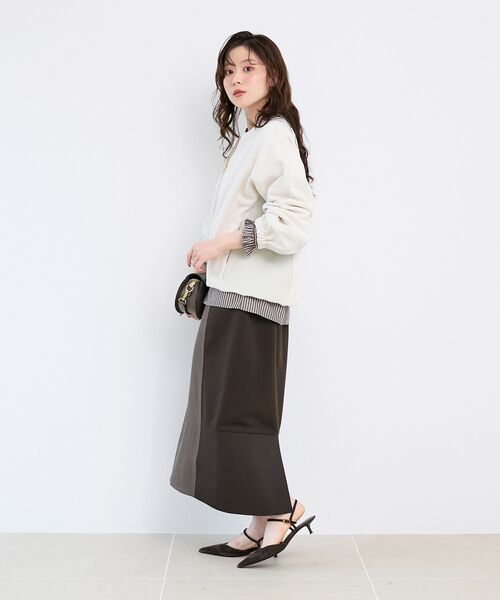 le.coeur blanc（ルクールブラン）の「異素材ボリュームスリーブブルゾン（ブルゾン・レディース・アイボリー/チャコールグレー・38）」の22枚目の写真