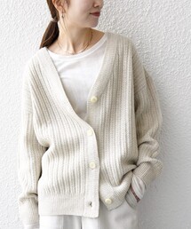 SHIPS any | SHIPS any: リブ タック編み Vネック ルーズ ニット カーディガン(カーディガン/ボレロ)