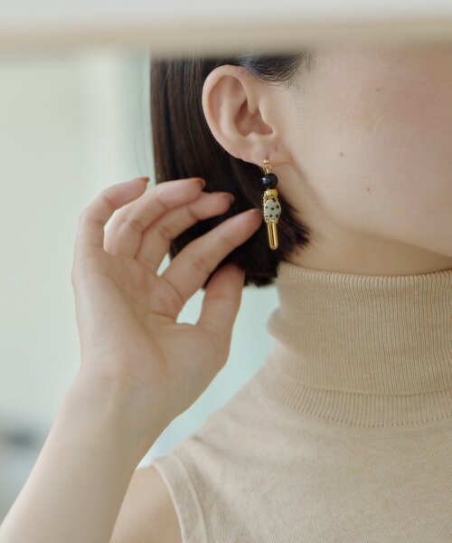 ear PAPILLONNER(イアパピヨネ)の「《金属アレルギー対応/ステンレス》ダルメシアンピアス(ピアス(両耳用)・レディース・ゴールド・FREE)」の3枚目の写真