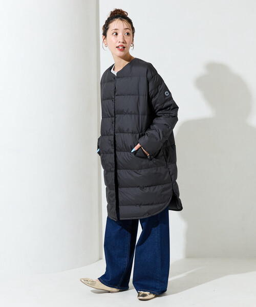 昨年購入 美品 オーシバル ORCIVAL ダウン 限定展開 ORCIVAL/オーシバル ROUND NECK LONG COAT/ラウンドネック