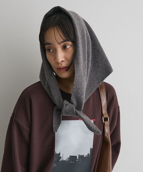 CRAFT STANDARD BOUTIQUE(クラフトスタンダードブティック)の「12GGフルニードルニットスカーフ(バンダナ/スカーフ・レディース・ブラウン/グレー/ライトイエロー・FREE)」の22枚目の写真