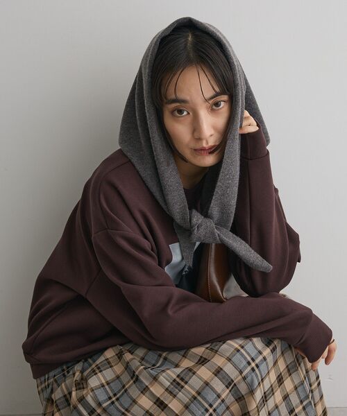 CRAFT STANDARD BOUTIQUE(クラフトスタンダードブティック)の「12GGフルニードルニットスカーフ(バンダナ/スカーフ・レディース・ブラウン/グレー/ライトイエロー・FREE)」の20枚目の写真