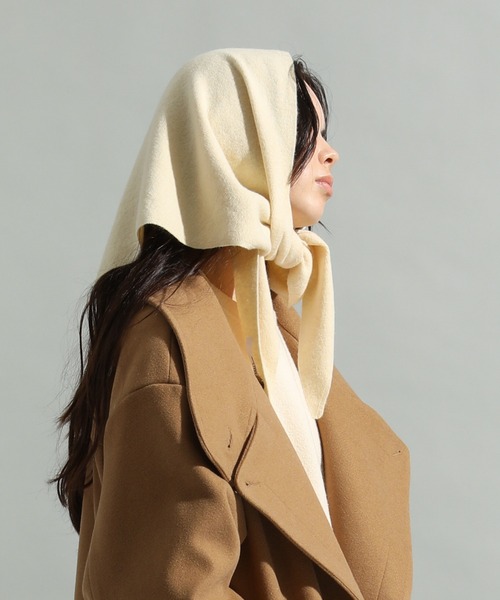 CRAFT STANDARD BOUTIQUE(クラフトスタンダードブティック)の「12GGフルニードルニットスカーフ(バンダナ/スカーフ・レディース・ブラウン/グレー/ライトイエロー・FREE)」の1枚目の写真