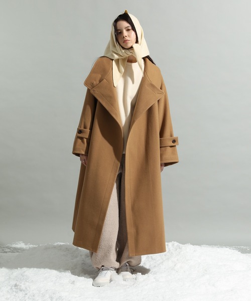 CRAFT STANDARD BOUTIQUE(クラフトスタンダードブティック)の「12GGフルニードルニットスカーフ(バンダナ/スカーフ・レディース・ブラウン/グレー/ライトイエロー・FREE)」の5枚目の写真