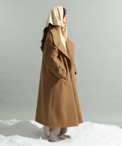 CRAFT STANDARD BOUTIQUE(クラフトスタンダードブティック)の「12GGフルニードルニットスカーフ(バンダナ/スカーフ・レディース・ブラウン/グレー/ライトイエロー・FREE)」の6枚目の写真