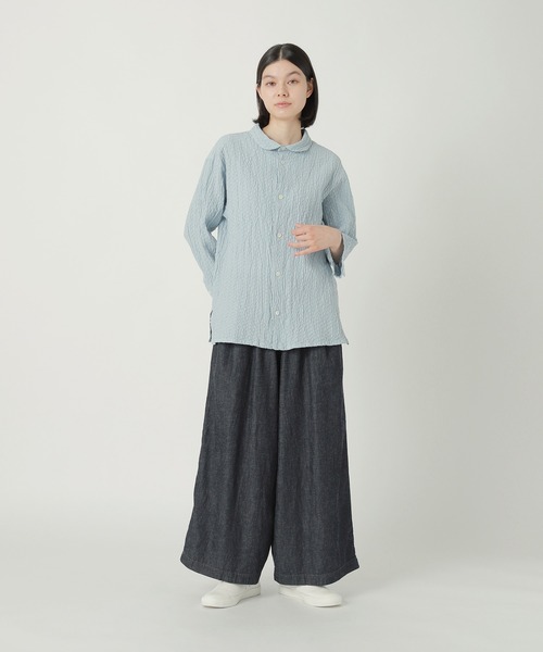 Plantation(プランテーション)の「シュリンクボイル / シャツ / (O)(シャツ/ブラウス・レディース・ホワイト/ライトブルー/ネイビー・M size/L size)」の2枚目の写真