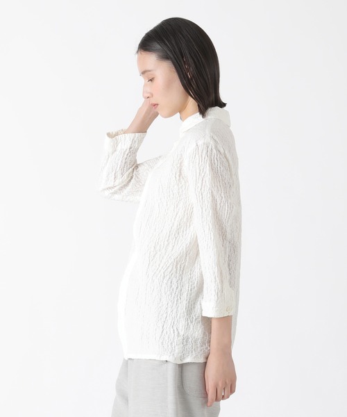 Plantation(プランテーション)の「シュリンクボイル / シャツ / (O)(シャツ/ブラウス・レディース・ホワイト/ライトブルー/ネイビー・M size/L size)」の4枚目の写真