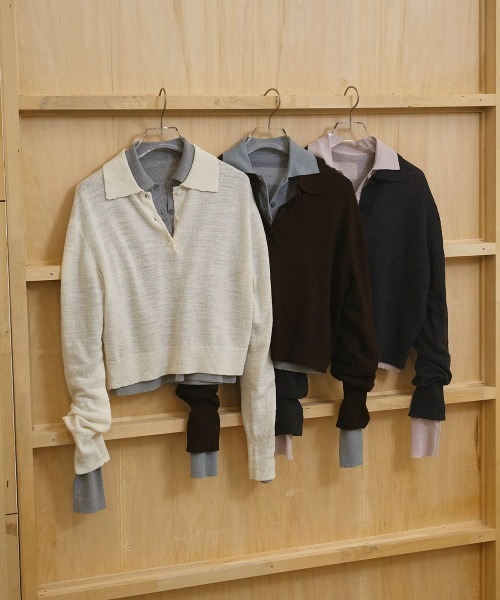 TODAYFUL（トゥデイフル）の「TODAYFUL　Layered Polo Knit レイヤードポロニット/12610508（ニット/セーター・レディース・チョコ/キナリ・ONE SIZE）」の22枚目の写真