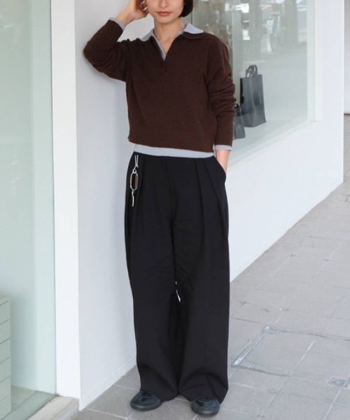 TODAYFUL（トゥデイフル）の「TODAYFUL　Layered Polo Knit レイヤードポロニット/12610508（ニット/セーター・レディース・チョコ/キナリ・ONE SIZE）」の16枚目の写真