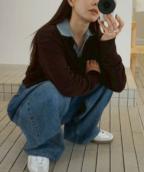 TODAYFUL（トゥデイフル）の「TODAYFUL　Layered Polo Knit レイヤードポロニット/12610508（ニット/セーター・レディース・チョコ/キナリ・ONE SIZE）」の11枚目の写真