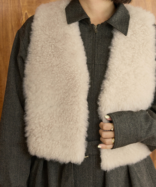 IENA LA BOUCLE カシミヤファーベスト（その他アウター）｜IENA LA