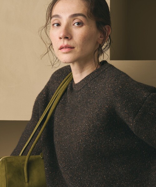 BEAUTY&YOUTH UNITED ARROWS（ビューティーアンドユースユナイテッドアローズ）の「ウールブレンド シルクネップ ニットプルオーバー（ニット/セーター・レディース・ダークグレー/ダークブラウン・FREE）」の5枚目の写真