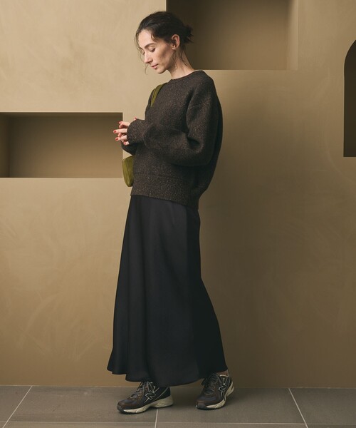 BEAUTY&YOUTH UNITED ARROWS（ビューティーアンドユースユナイテッドアローズ）の「ウールブレンド シルクネップ ニットプルオーバー（ニット/セーター・レディース・ダークグレー/ダークブラウン・FREE）」の8枚目の写真