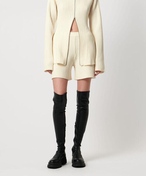 AEWEN MATOPH(イウエン マトフ)の「<AEWEN MATOPH>ウールカシミヤミックス ニットショートパンツ(その他パンツ・レディース・オフホワイト/ブラック・FREE)」の4枚目の写真