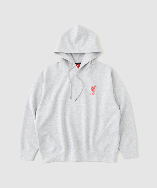 417 EDIFICE（フォーワンセブンエディフィス）の「【Liverpool FC / リバプール FC】 メタリックロゴフーディ（パーカー・メンズ・チャコールグレー/ブラック・SMALL/MEDIUM/LARGE/X-LARGE）」の6枚目の写真