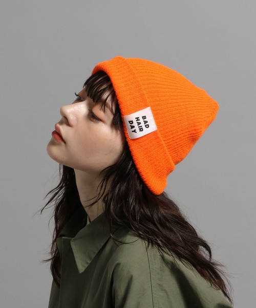 GEORGE'S(ジョージズ)の「カラーニットビーニー(ニットキャップ/ビーニー・メンズ・オレンジ/イエロー/パープル/ブラウン/グリーン/ブラック・FREE)」の6枚目の写真