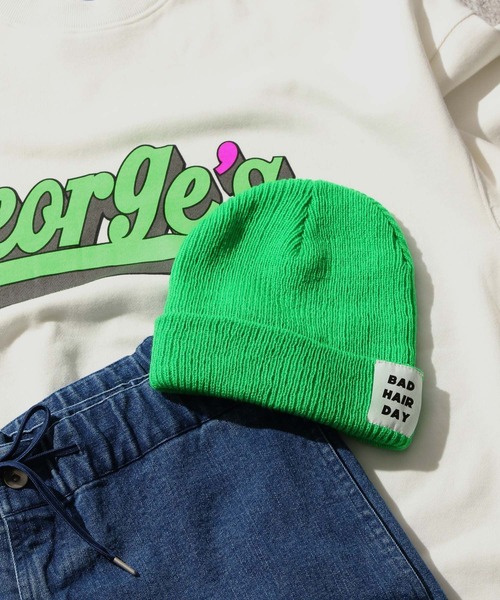 GEORGE'S(ジョージズ)の「カラーニットビーニー(ニットキャップ/ビーニー・メンズ・オレンジ/イエロー/パープル/ブラウン/グリーン/ブラック・FREE)」の4枚目の写真