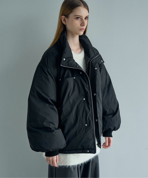 ELLUV（エルブ）の「【ELLUV/エルヴ】防風/ストレッチファブリック モードジップギミック ショートダウンジャケット Ep2.（ダウンジャケット/コート・メンズ・ブラック/ホワイト・L/M/S）」の7枚目の写真