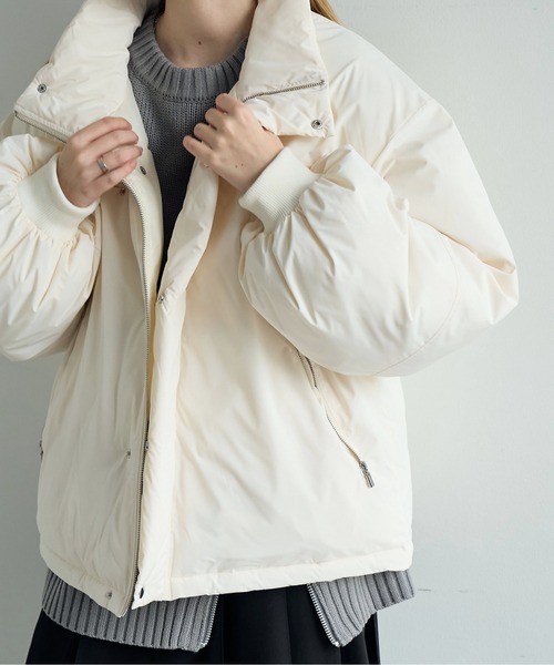 ELLUV（エルブ）の「【ELLUV/エルヴ】防風/ストレッチファブリック モードジップギミック ショートダウンジャケット Ep2.（ダウンジャケット/コート・メンズ・ブラック/ホワイト・L/M/S）」の20枚目の写真