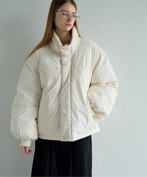 ELLUV（エルブ）の「【ELLUV/エルヴ】防風/ストレッチファブリック モードジップギミック ショートダウンジャケット Ep2.（ダウンジャケット/コート・メンズ・ブラック/ホワイト・L/M/S）」の19枚目の写真