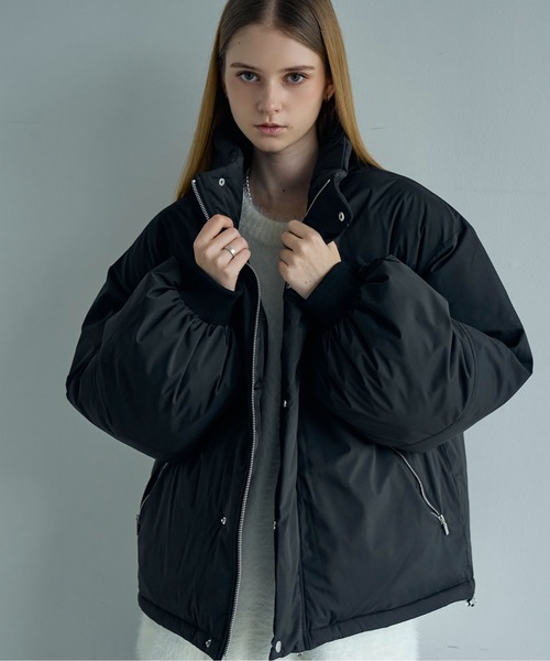 ELLUV（エルブ）の「【ELLUV/エルヴ】防風/ストレッチファブリック モードジップギミック ショートダウンジャケット Ep2.（ダウンジャケット/コート・メンズ・ブラック/ホワイト・L/M/S）」の6枚目の写真