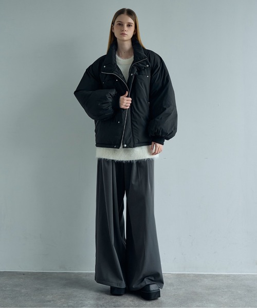 ELLUV（エルブ）の「【ELLUV/エルヴ】防風/ストレッチファブリック モードジップギミック ショートダウンジャケット Ep2.（ダウンジャケット/コート・メンズ・ブラック/ホワイト・L/M/S）」の12枚目の写真