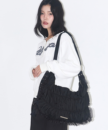 ILLIGO(CS)Frill Bubble Big Crossbody Bag Black(bZW[obO)
