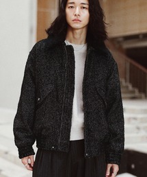 WYM LIDNM | DETACHABLE BOA TWEED HERRINGBONE BLOUSON(ブルゾン)