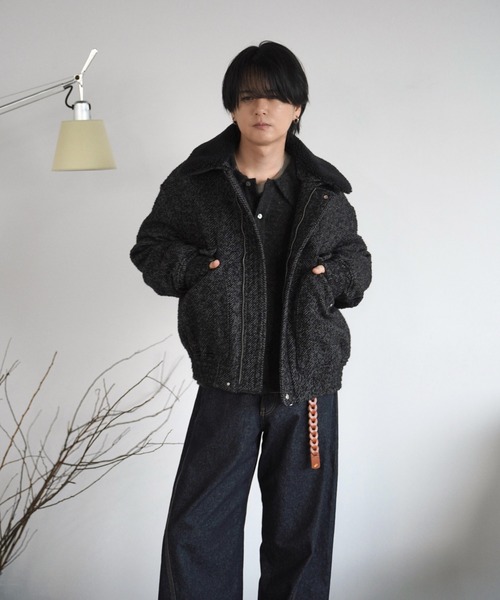 DETACHABLE BOA TWEED HERRINGBONE BLOUSON（ブルゾン）｜WYM LIDNM