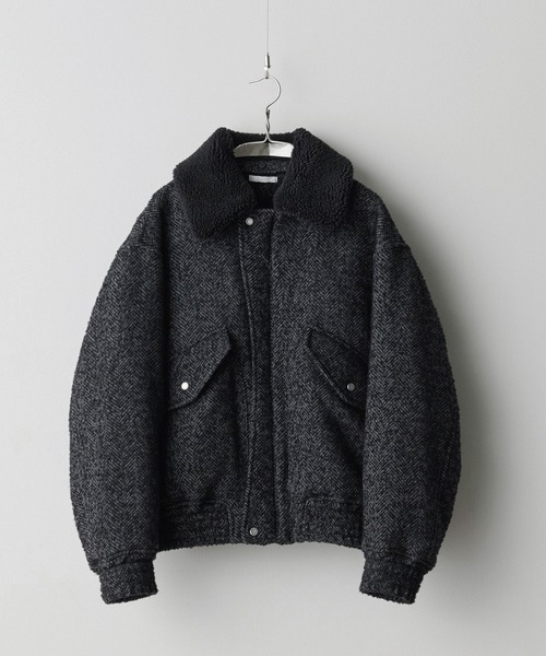 DETACHABLE BOA TWEED HERRINGBONE BLOUSON（ブルゾン）｜WYM LIDNM