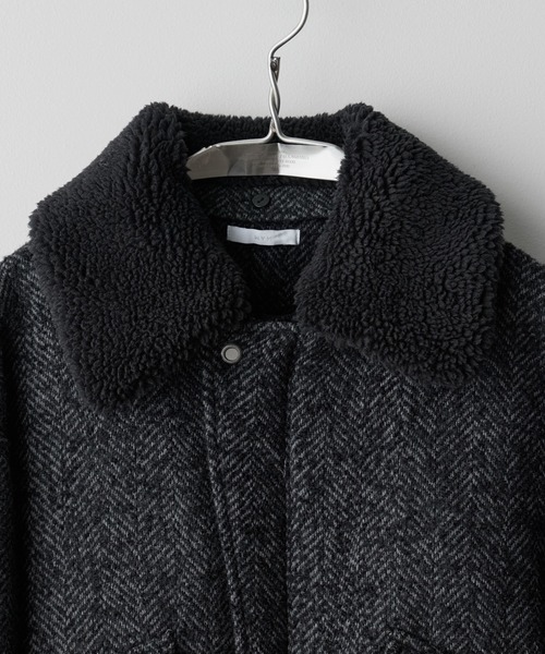 DETACHABLE BOA TWEED HERRINGBONE BLOUSON（ブルゾン）｜WYM LIDNM