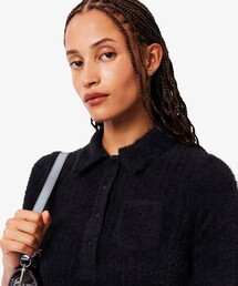 LACOSTE | スリムフィットシャギーリブニットポロシャツ(ポロシャツ)