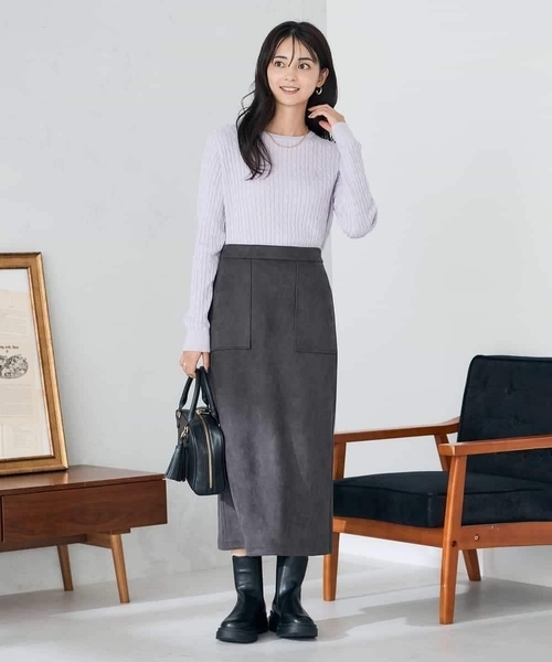 a.v.v(アーヴェヴェ)の「ワンポイント刺繍ケーブルニット(ニット/セーター・レディース・アイボリー/グレー/ライラック・38/40)」の20枚目の写真