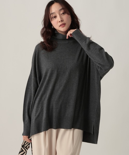 Elura（エルーラ）の「ハイネックポンチョニット/611690（ニット/セーター・レディース・ブラック/チャコールグレー/キャメル/ターコイズブルー・FREE）」の9枚目の写真