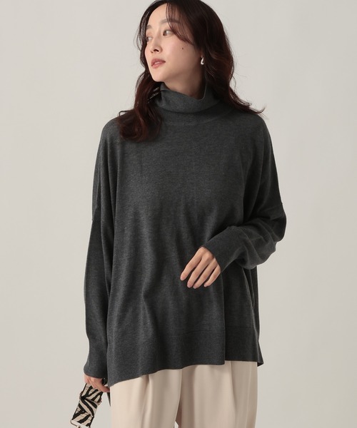 Elura（エルーラ）の「ハイネックポンチョニット/611690（ニット/セーター・レディース・ブラック/チャコールグレー/キャメル/ターコイズブルー・FREE）」の10枚目の写真